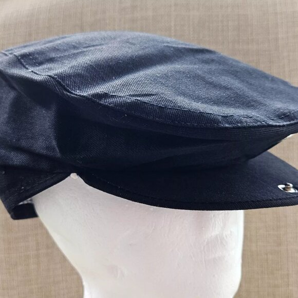 Men Hat GATSBY Black Cotton Cap Newsboy Cap Hat One Size Fit most - Picture 1 of 11